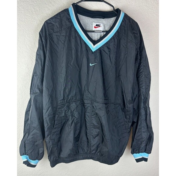 Vintage Nike Center Swoosh Mens Black Size XL Long Sleeve V-Neckline Pullover - Picture 1 of 10